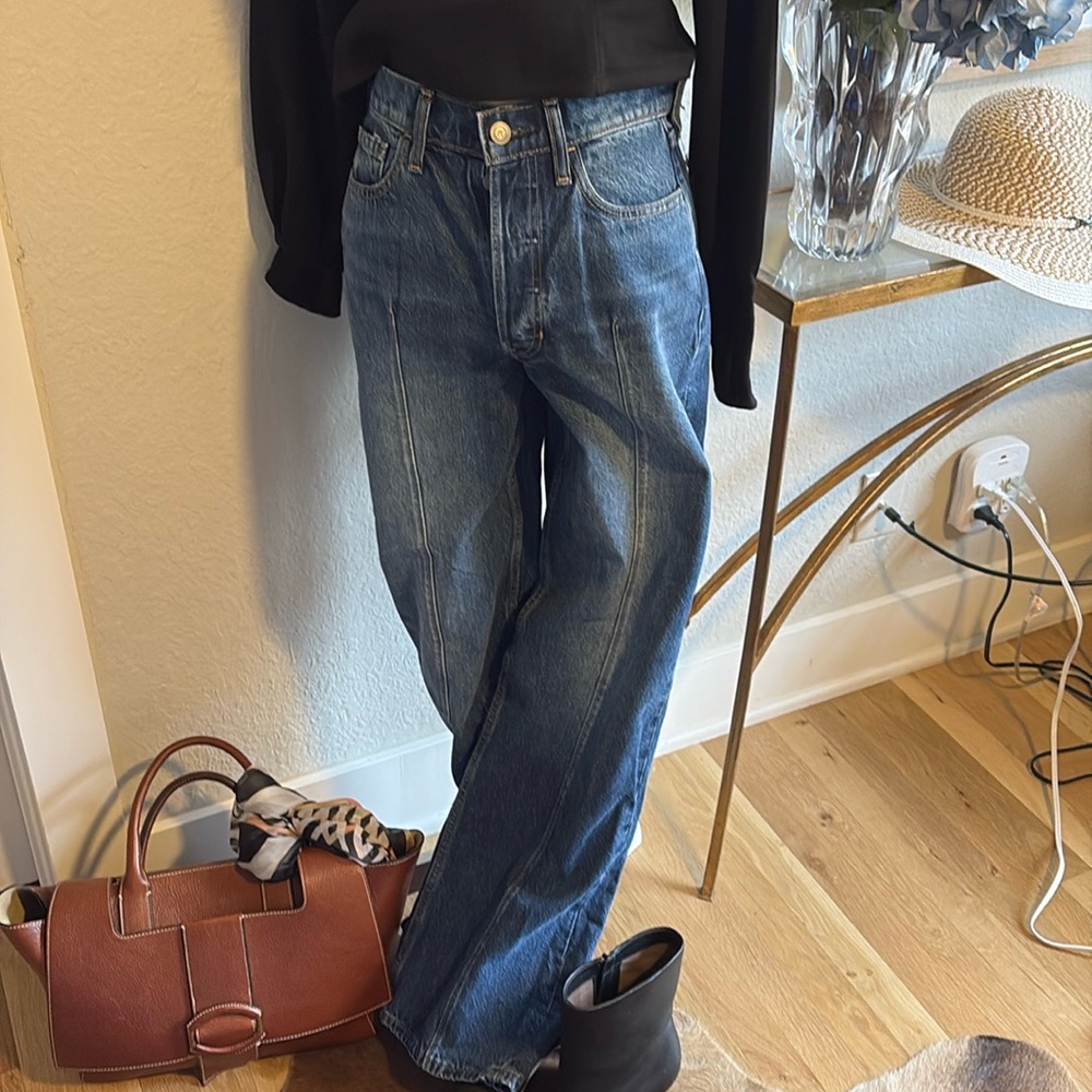 Banana Republic High Rise Wide Leg Pintuck Women's Jeans Size 27